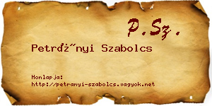 Petrányi Szabolcs névjegykártya
