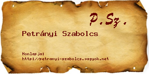 Petrányi Szabolcs névjegykártya